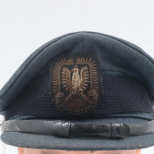 2153 - WWI British RAF officers cap with Polish Airforce officers bullion badge. UK P&P Group 2 (£20+VAT fo... 