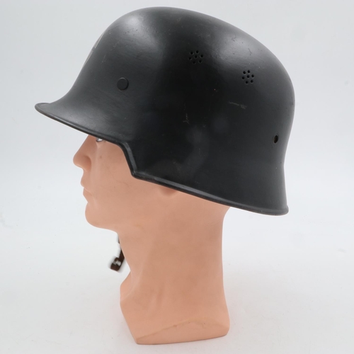 2155 - WWII German Steyr Factory Air Raid Police helmet. The factory was constantly under attack from Allie... 