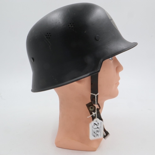 2155 - WWII German Steyr Factory Air Raid Police helmet. The factory was constantly under attack from Allie... 