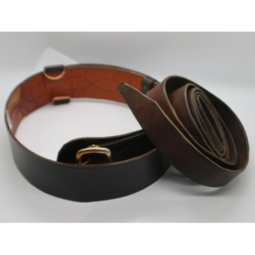 2164 - Early 20th century British brown leather Sam Browne. UK P&P Group 1 (£16+VAT for the first lot and £... 