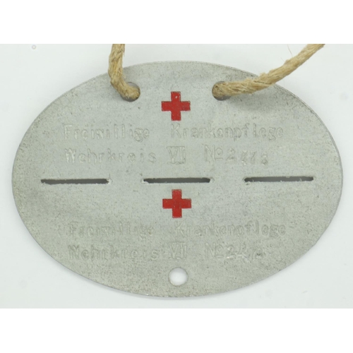 2173 - Third Reich DRK (German Red Cross) Nurses Dog Tag. UK P&P Group 0 (£6+VAT for the first lot and £1+V... 