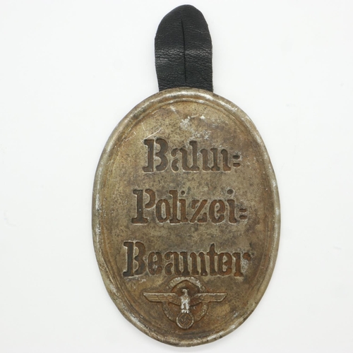 2175 - Third Reich Railway police official ID fob. UK P&P Group 0 (£6+VAT for the first lot and £1+VAT for ... 