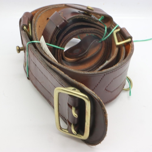 2176 - Early 20th century British brown leather Sam Browne. UK P&P Group 1 (£16+VAT for the first lot and £... 