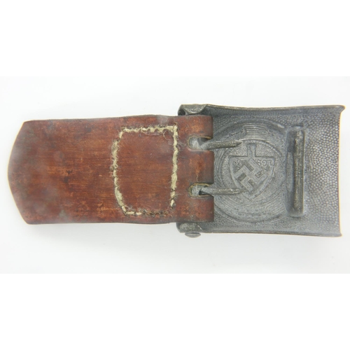 2178 - WWII German RAD (Reichsarbeitdsdienst) – Labour Corps enlisted mans/NCOs aluminium belt buckle and l... 