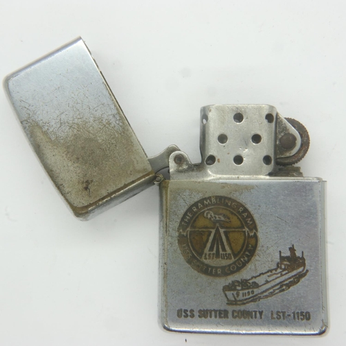 2191 - Vietnam War period Zippo, date Coded 1966. Etched to the USS Sutter County LST-1150. This Tank Landi... 