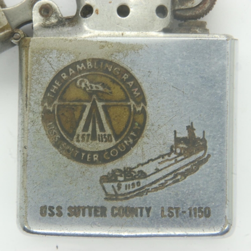 2191 - Vietnam War period Zippo, date Coded 1966. Etched to the USS Sutter County LST-1150. This Tank Landi... 