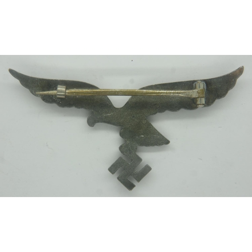 2200 - WWII German Luftwaffe Tropical tunic breast eagle. Maker: Assman. UK P&P Group 1 (£16+VAT for the fi... 