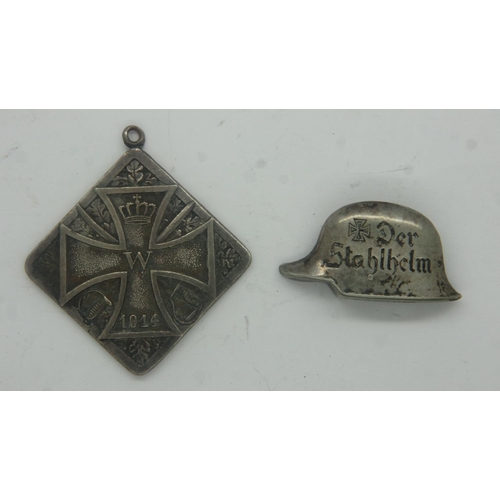 2211 - Two Imperial German WWI commemoratives. UK P&P Group 0 (£6+VAT for the first lot and £1+VAT for subs... 