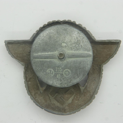 2216 - WWII German Police visor cap badge with screw-back fitting. UK P&P Group 0 (£6+VAT for the first lot... 