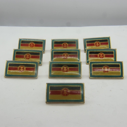 2222 - Ten original East German DDR Stasi Recognition badges. Part of a small hoard found in Berlin. These ... 