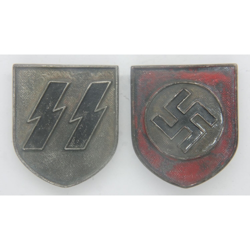 2226 - WWII German Waffen SS Tropical helmet decals. Maker: Josef Feix und Sohne, Gablonz. UK P&P Group 0 (... 