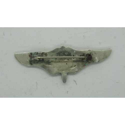 2234 - WWII USAAF sterling silver small Surgeons Wings. In-country made in the Philippines. UK P&P Group 0 ... 