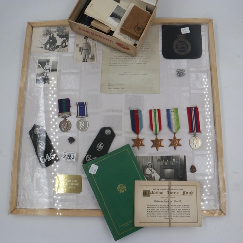 2263 - A collection of medals and ephemera, all relating to 4368 William Booth of Royal Navy and Cyprus Pol... 