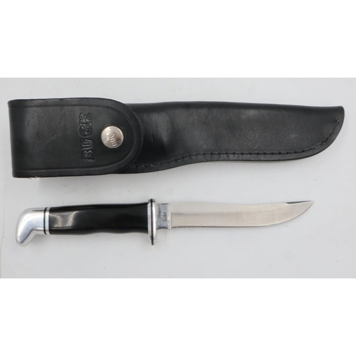 2149K - Buck model 105, with leather sheath. UK P&P Group 1 (£16+VAT for the first lot and £2+VAT for subseq... 