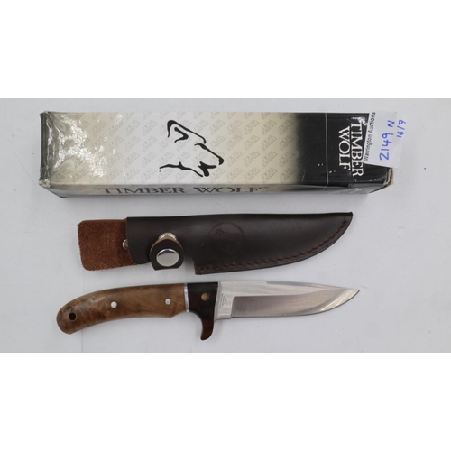 2149N - Timber Wolf model TW110 with leather sheath, boxed. UK P&P Group 1 (£16+VAT for the first lot and £2... 