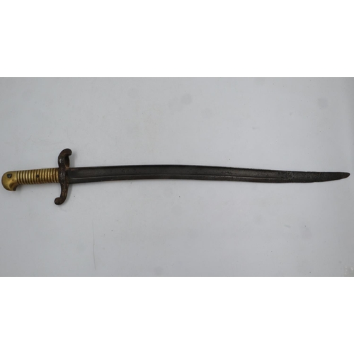 2149T - French Chassepot bayonet with brass grip. Not available for in-house P&P