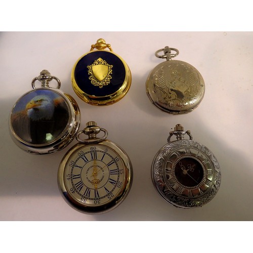 1105A - Five pocket watches, all working at lotting up. UK P&P Group 1 (£16+VAT for the first lot and £2+VAT... 