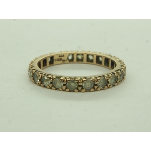 18 - 9ct gold ring set with cubic zirconia, size M, 2.4g. UK P&P Group 0 (£6+VAT for the first lot and £1... 