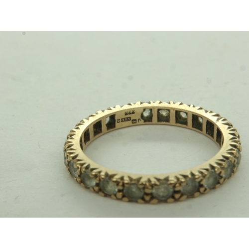 18 - 9ct gold ring set with cubic zirconia, size M, 2.4g. UK P&P Group 0 (£6+VAT for the first lot and £1... 