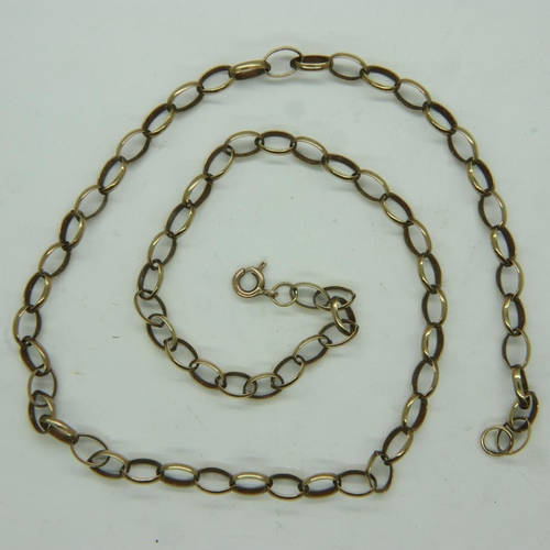 49 - 9ct gold chain, L: 44 cm, 9.0g. UK P&P Group 1 (£16+VAT for the first lot and £2+VAT for subsequent ... 