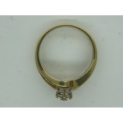 6 - 9ct gold diamond set ring, 0.074cts, size N, 3.1g. UK P&P Group 0 (£6+VAT for the first lot and £1+V... 