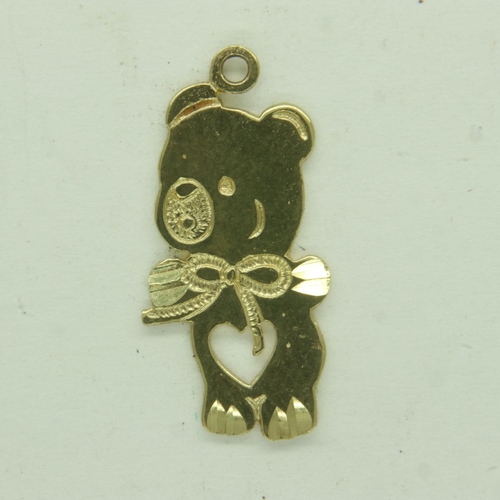 51 - 9ct gold teddy bear charm/pendant, 0.7g. UK P&P Group 0 (£6+VAT for the first lot and £1+VAT for sub... 