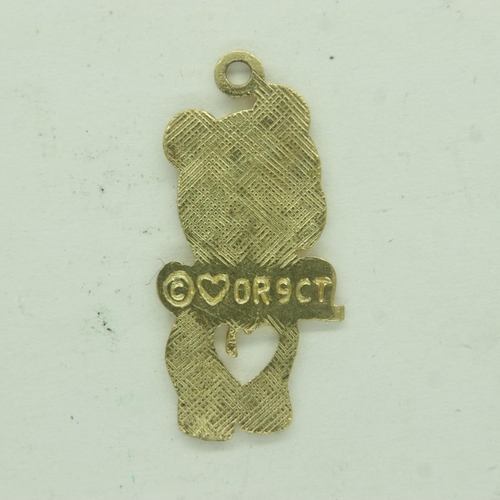 51 - 9ct gold teddy bear charm/pendant, 0.7g. UK P&P Group 0 (£6+VAT for the first lot and £1+VAT for sub... 