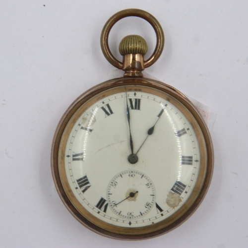 59 - Limit branded gold plated pocket watch, heavy wear to plating, working at lotting up. UK P&P Group 1... 