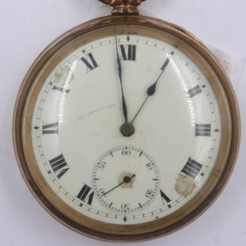 59 - Limit branded gold plated pocket watch, heavy wear to plating, working at lotting up. UK P&P Group 1... 