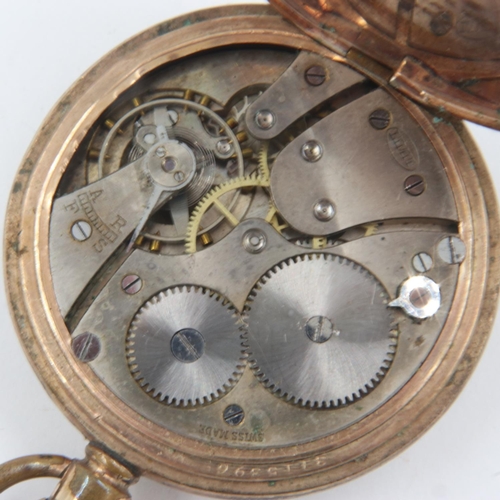 59 - Limit branded gold plated pocket watch, heavy wear to plating, working at lotting up. UK P&P Group 1... 