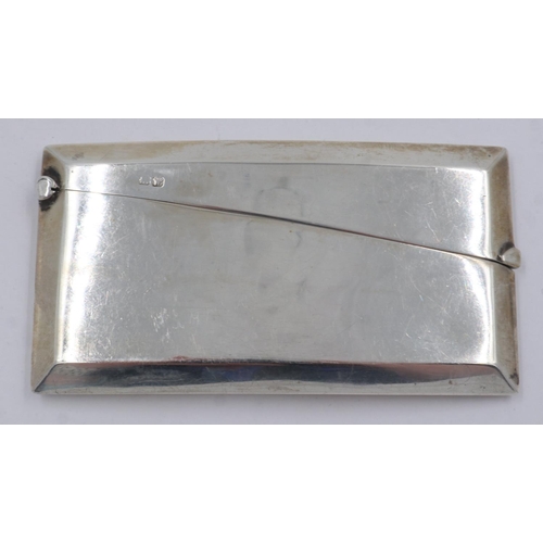 76 - Chester hallmarked silver calling card case, 1922, 47g, 85 x 45 mm. UK P&P Group 1 (£16+VAT for the ... 