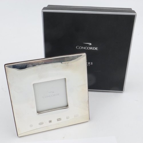 81 - Hallmarked silver Concorde photograph frame by Carrs, boxed. UK P&P Group 2 (£20+VAT for the first l... 