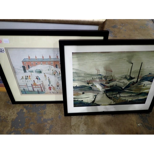 1521 - Two framed Lowry prints, 'Industrial Panorama' and 'The School Yard'. 44 x 54cm. Not available for i... 