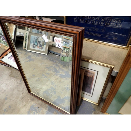 1525 - Six mixed framed mirrors and prints. Not available for in-house P&P