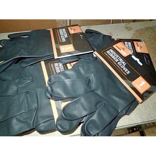 1548 - Six pairs of industrial rubber gloves. Not available for in-house P&P