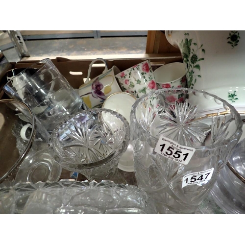 1551 - Mixed items including a selection of glassware and ceramics. Not available for in-house P&P