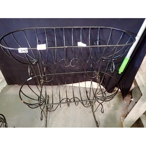 1642 - Two metal plant bed frames. Not available for in-house P&P