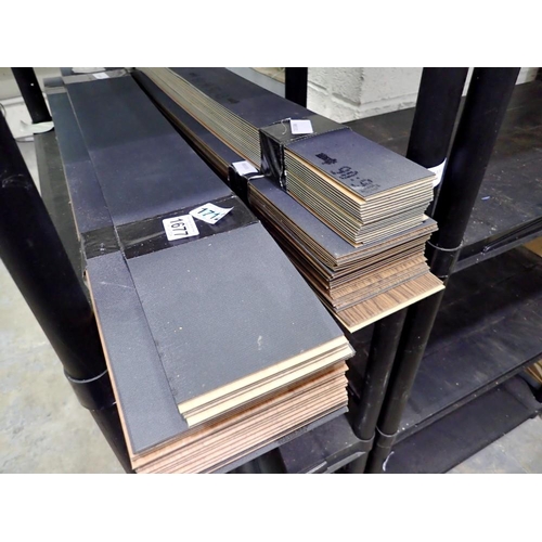 1677 - Quantity of rubber backed laminate flooring, mixed sizes. Not available for in-house P&P