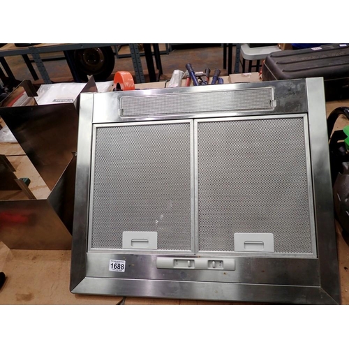 1688 - Zanussi stainless steel cooker extractor fan, 60cm W. All electrical items in this lot have been PAT... 