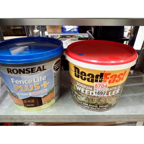 1692 - Ronseal fence life plus and deadfast weed killer. Not available for in-house P&P