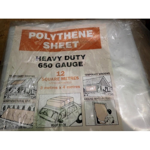 1709 - Heavy duty 12 sq metre 650 gauge polythene sheet. Not available for in-house P&P