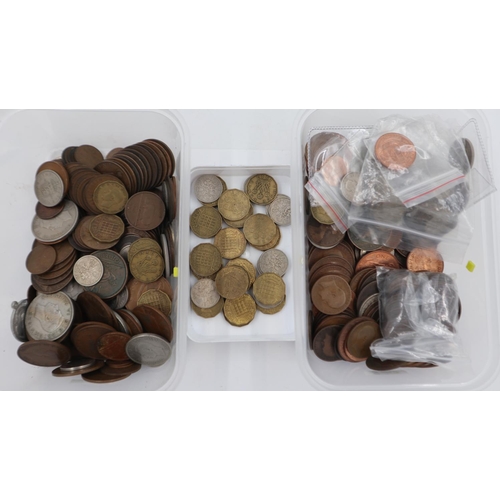 119 - UK pre decimal coins in three trays including brass threepences. UK P&P Group 2 (£20+VAT for the fir... 