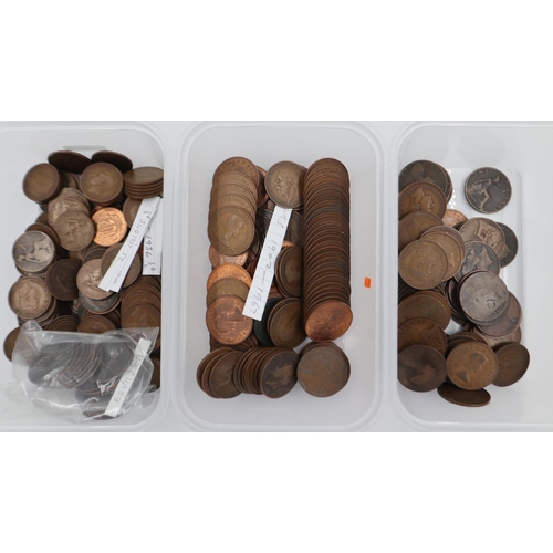 121 - GB bronze coins in three trays including Victorian examples. UK P&P Group 2 (£20+VAT for the first l... 