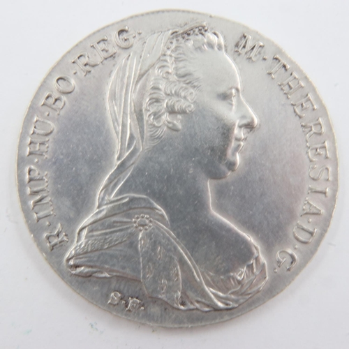 130 - 1780 Austrian silver restrike thaler of Maria Theresa. UK P&P Group 0 (£6+VAT for the first lot and ... 