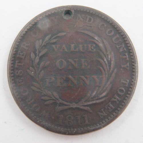 133 - 1811 - Worcester penny token. UK P&P Group 1 (£16+VAT for the first lot and £2+VAT for subsequent lo... 