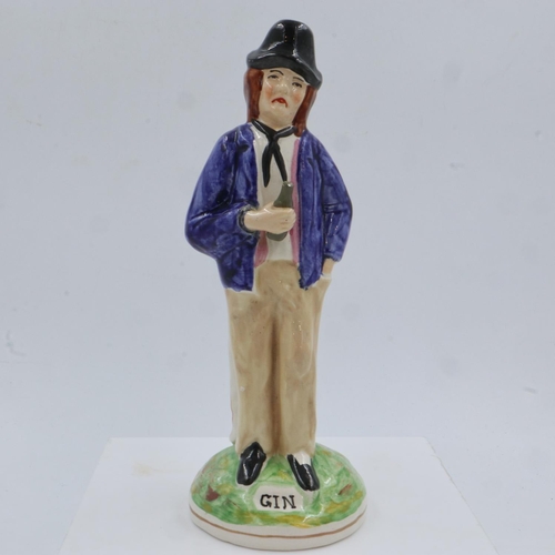 154 - Staffordshire figurine, Gin & Water double face, no cracks or chips. UK P&P Group 2 (£20+VAT for the... 