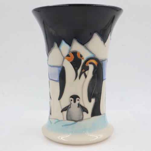 178 - Nicola Slaney for Moorcroft vase in the Penguin pattern, signed and stamped, dated 2014, no cracks o... 