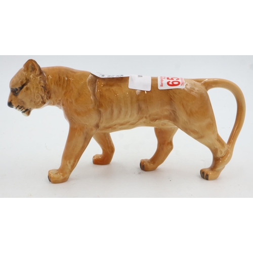 183 - Beswick lioness, no cracks or chips, H: 12 cm. UK P&P Group 2 (£20+VAT for the first lot and £4+VAT ... 