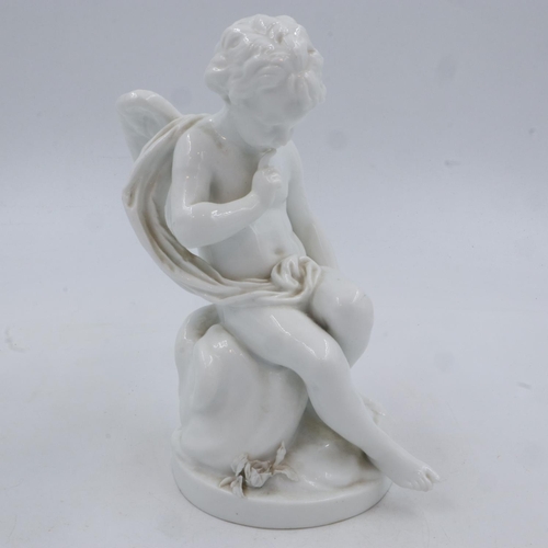 185 - Sampson Pottery cherub, no cracks or chips, H: 24 cm. UK P&P Group 2 (£20+VAT for the first lot and ... 