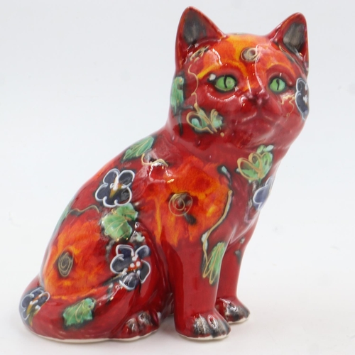 191 - Anita Harris sitting cat, signed in gold, no cracks or chips, H: 15 cm. UK P&P Group 1 (£16+VAT for ... 